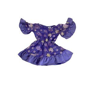 Dinsey Princess Repunzel Toddlers Purple Embridered Costume Cosplay Dress - 5/6